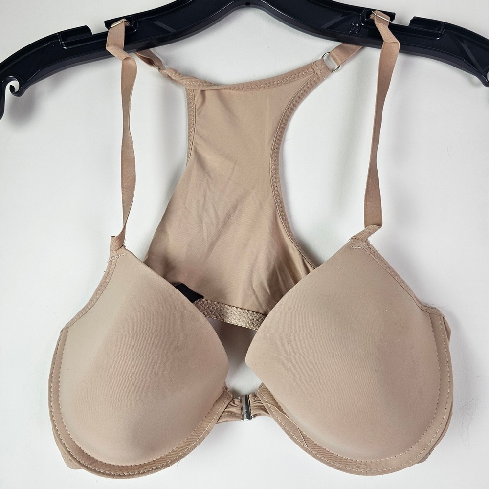 Youmita Tan Nude Racerback Front Close Underwire Bra Size 36B